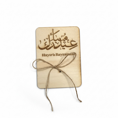 Eid Mubarak I Hayırlı Bayramlar Geldgeschenk aus Holz