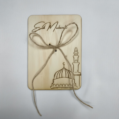 Eid Mubarak I Hayırlı Bayramlar Geldgeschenk aus Holz