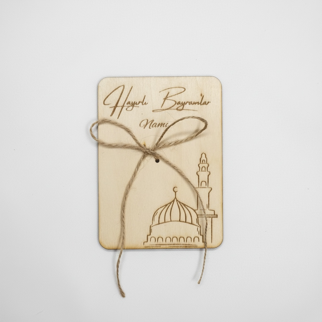 Personalisierte Geldgeschenk aus Holz - Eid Mubarak