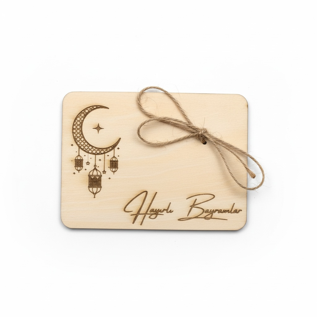 Eid Mubarak I Hayırlı Bayramlar Geldgeschenk aus Holz