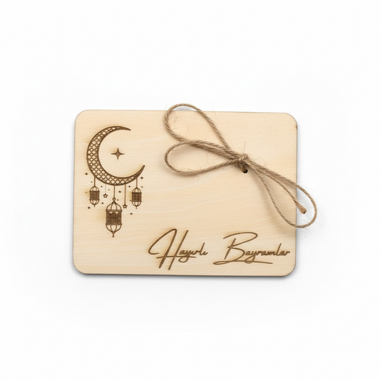Eid Mubarak I Hayırlı Bayramlar Geldgeschenk aus Holz