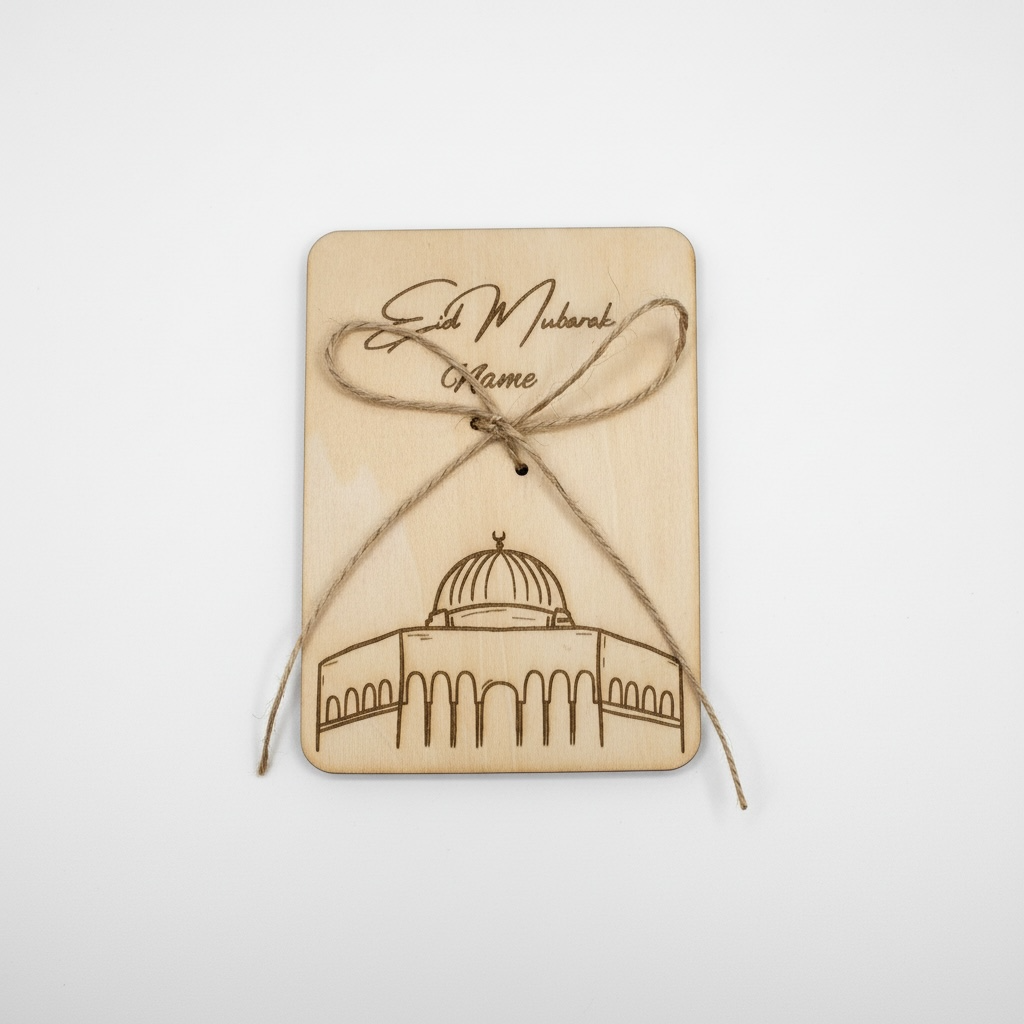 Personalisierte Geldgeschenk aus Holz - Eid Mubarak