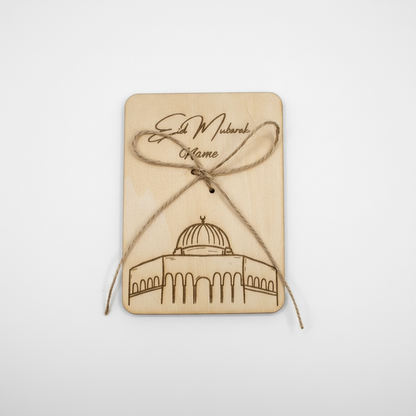 Personalisierte Geldgeschenk aus Holz - Eid Mubarak